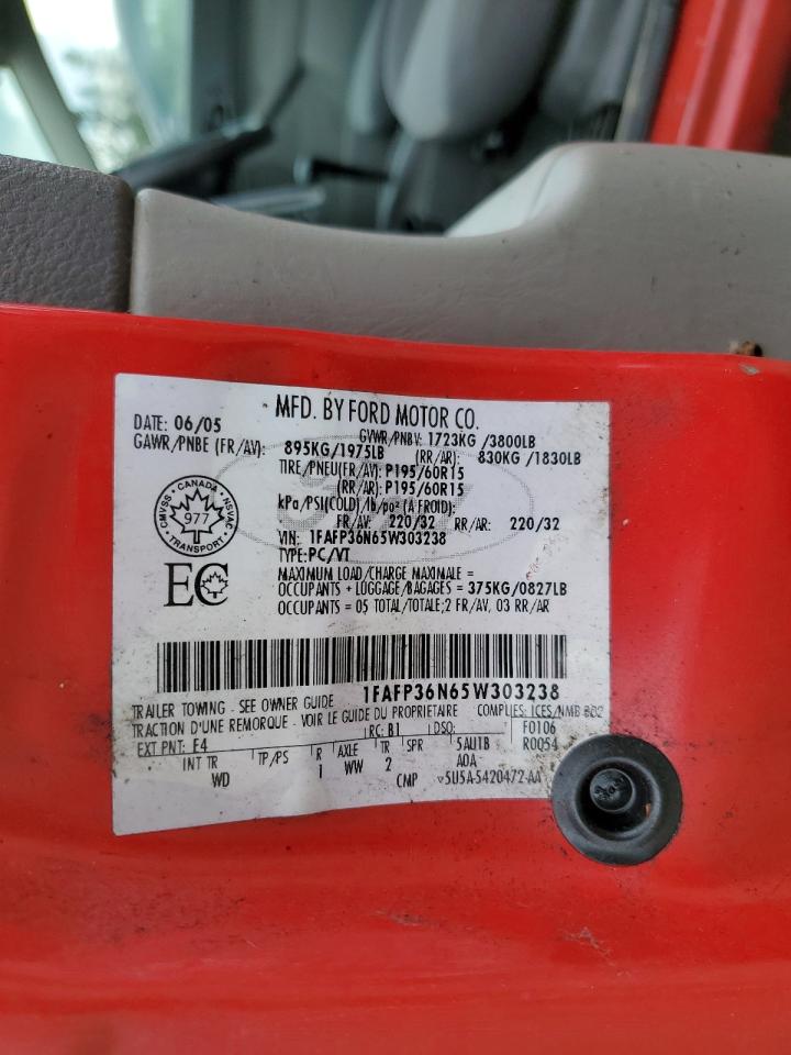 1FAFP36N65W303238 2005 Ford Focus Zxw