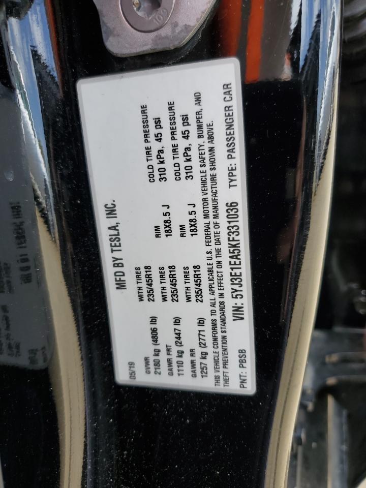 5YJ3E1EA5KF331036 2019 Tesla Model 3