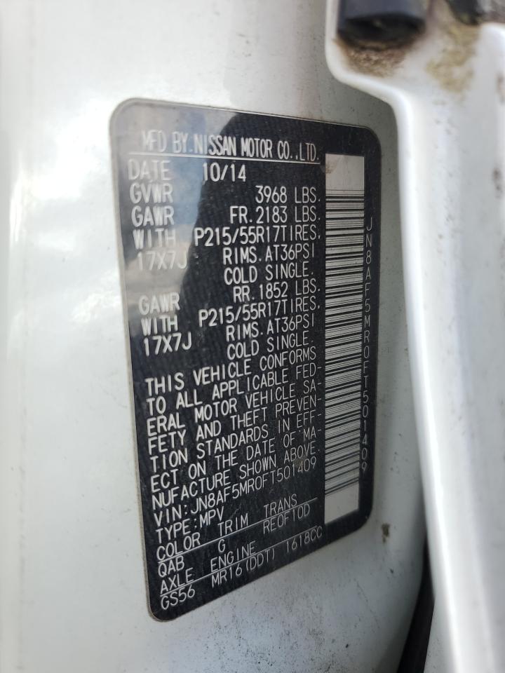 JN8AF5MR0FT501409 2015 Nissan Juke S