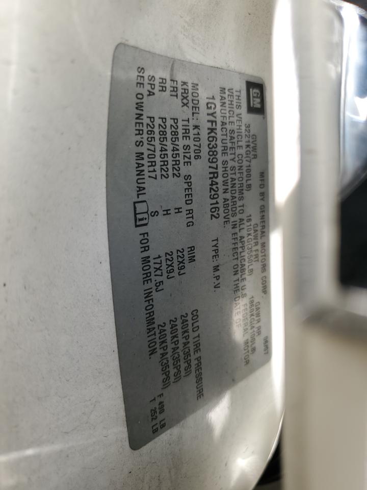 1GYFK63897R429162 2007 Cadillac Escalade Luxury