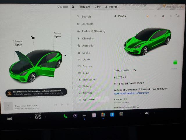 2022 Tesla Model 3 VIN: 5YJ3E1EA9NF285506 Lot: 50672234