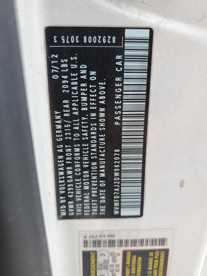 WVWFD7AJ2DW062078 2013 Volkswagen Gti