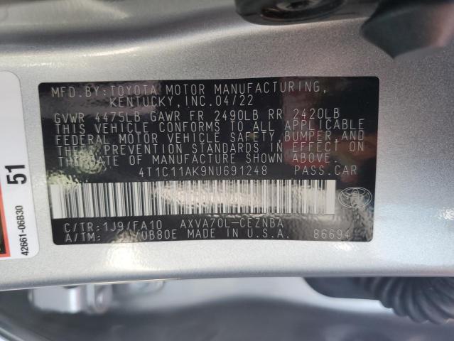 VIN 4T1C11AK9NU691248 2022 Toyota Camry, LE no.13