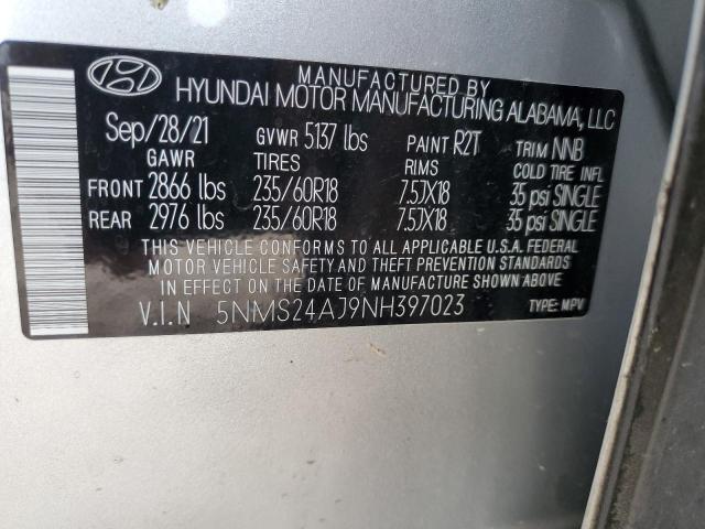2022 HYUNDAI SANTA FE S - 5NMS24AJ9NH397023