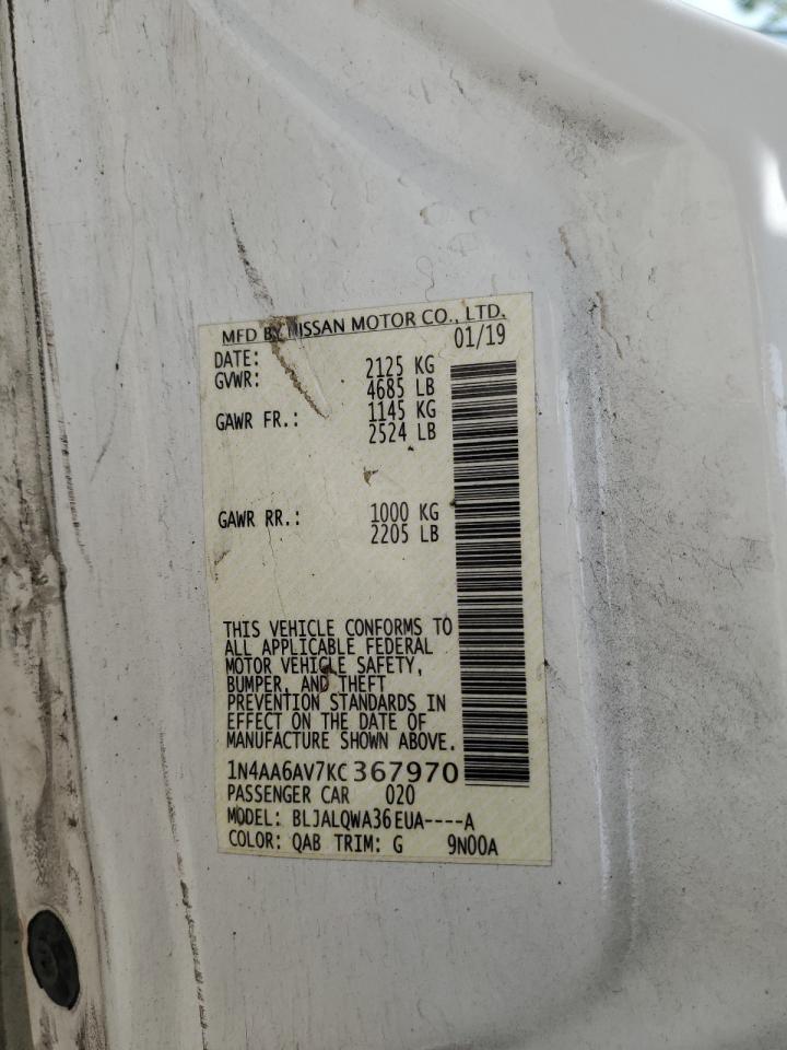 1N4AA6AV7KC367970 2019 Nissan Maxima S