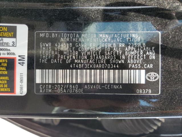 2010 Toyota Camry Base VIN: 4T4BF3EK8AR070344 Lot: 55670644