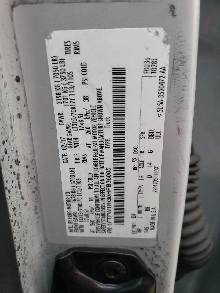 1FTFW1RG0HFB36085 2017 Ford F150 Raptor