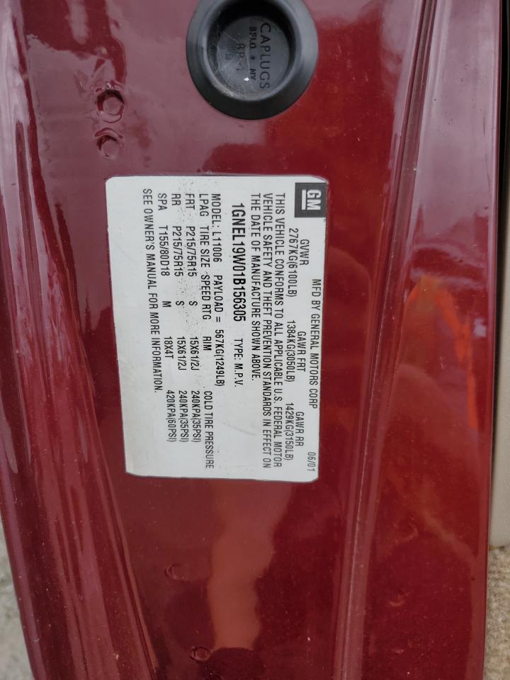 1GNEL19W01B156305 2001 Chevrolet Astro