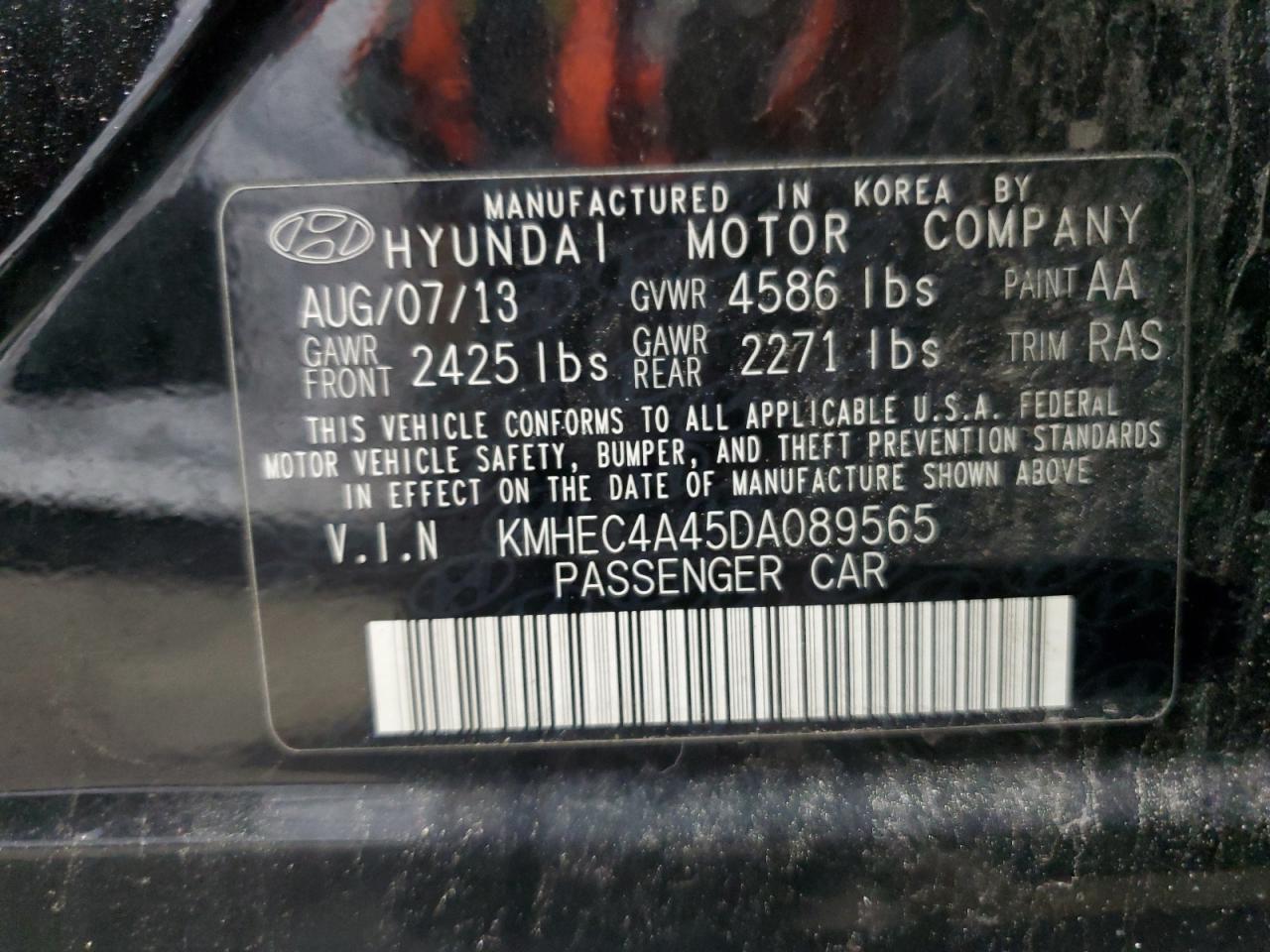KMHEC4A45DA089565 2013 Hyundai Sonata Hybrid