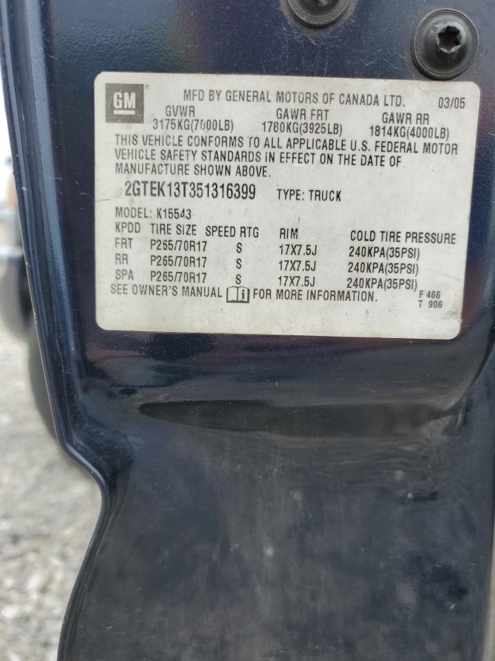 2GTEK13T351316399 2005 GMC New Sierra K1500