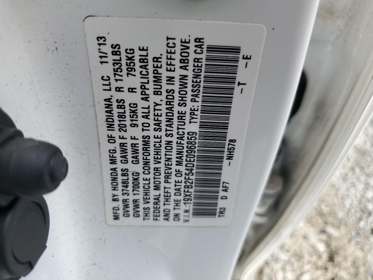 19XFB2F54DE096859 2013 Honda Civic Lx