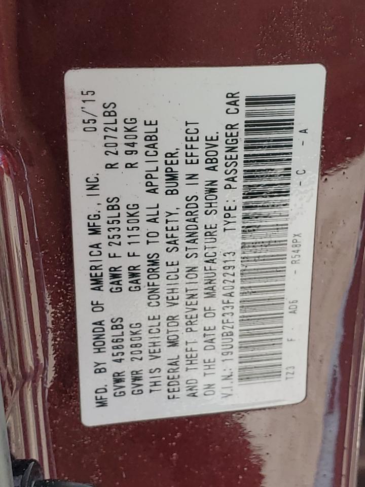 19UUB2F33FA022913 2015 Acura Tlx