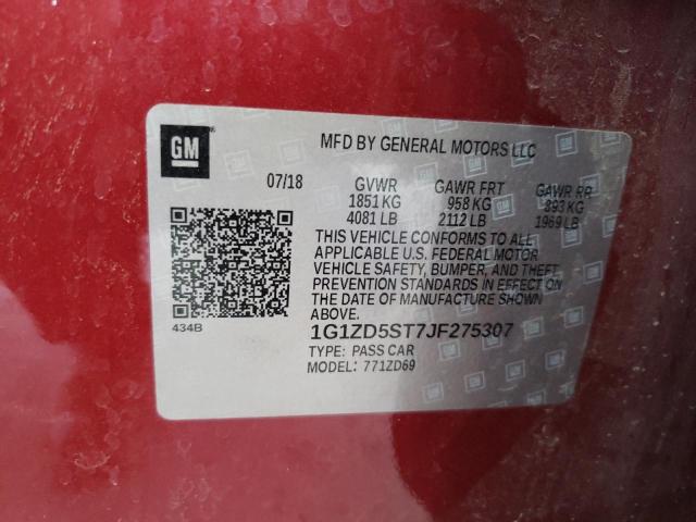 2018 CHEVROLET MALIBU LT - 1G1ZD5ST7JF275307