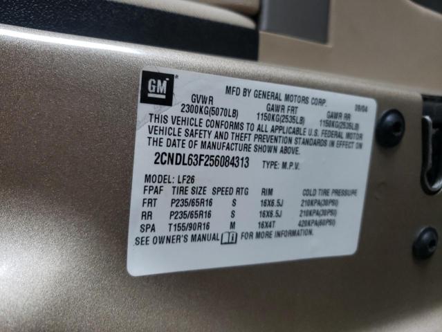 2005 Chevrolet Equinox Lt VIN: 2CNDL63F256084313 Lot: 54069724