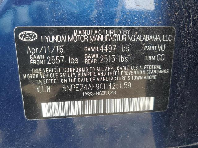 2016 Hyundai Sonata Se VIN: 5NPE24AF9GH425059 Lot: 54829784