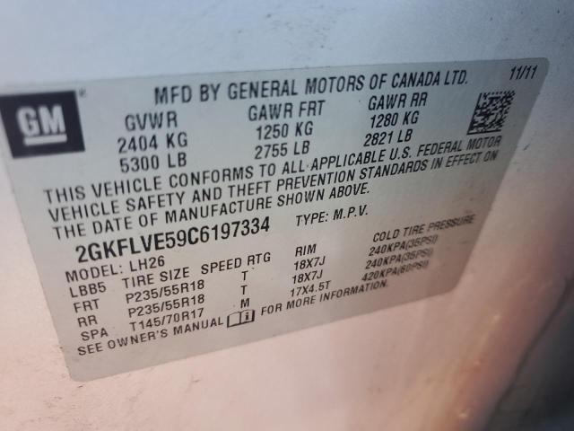 2012 GMC Terrain Slt VIN: 2GKFLVE59C6197334 Lot: 56146794