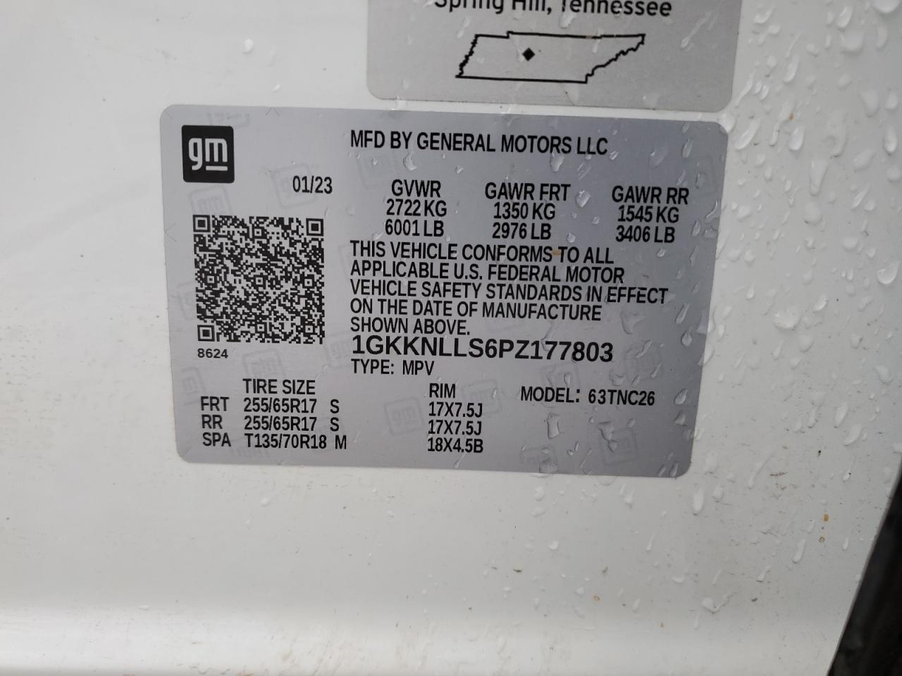 1GKKNLLS6PZ177803 2023 GMC Acadia At4