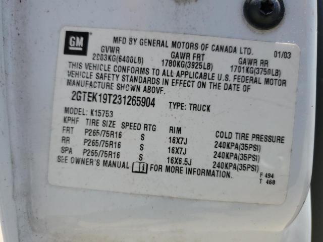 2003 GMC New Sierra K1500 VIN: 2GTEK19T231265904 Lot: 57132084