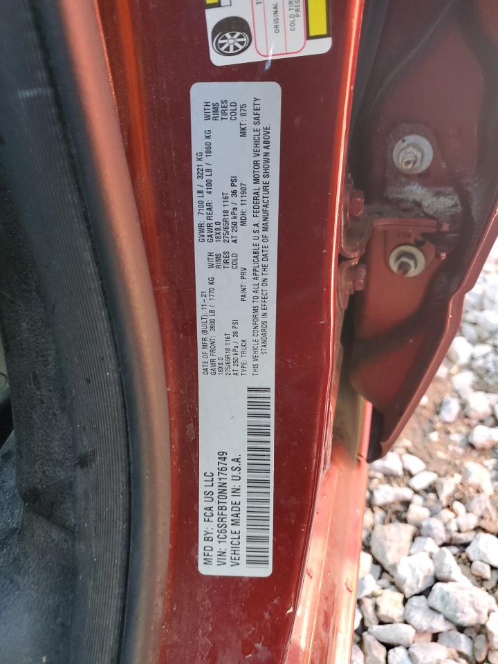 1C6SRFBT0NN176749 2022 Ram 1500 Big Horn/Lone Star