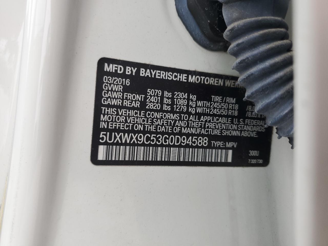 5UXWX9C53G0D94588 2016 BMW X3 xDrive28I