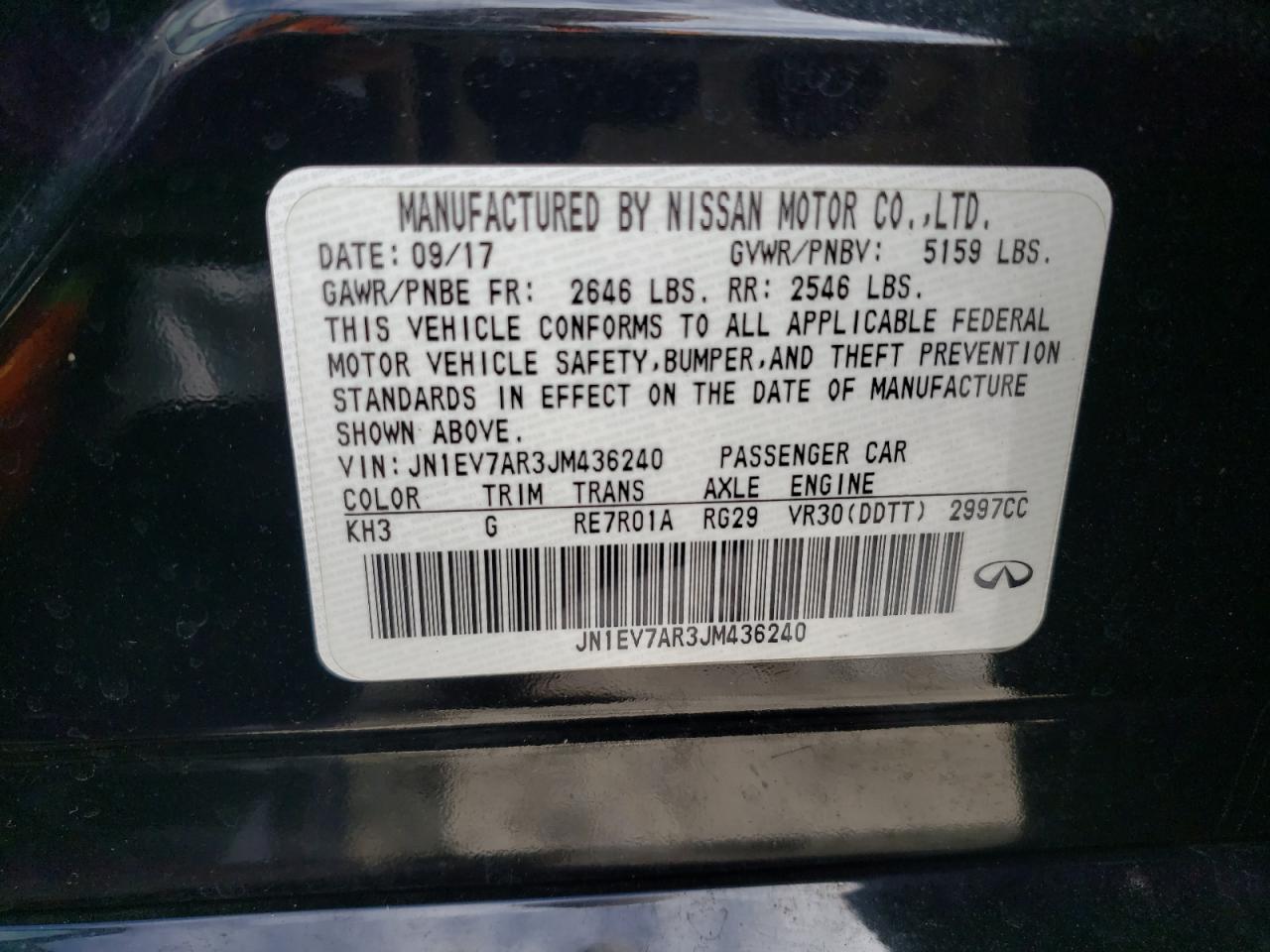 JN1EV7AR3JM436240 2018 Infiniti Q50 Luxe