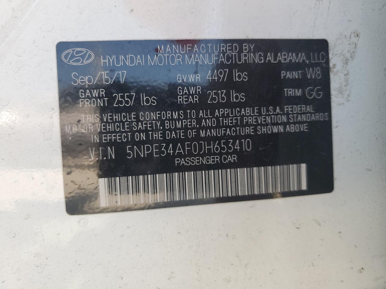 5NPE34AF0JH653410 2018 Hyundai Sonata Sport