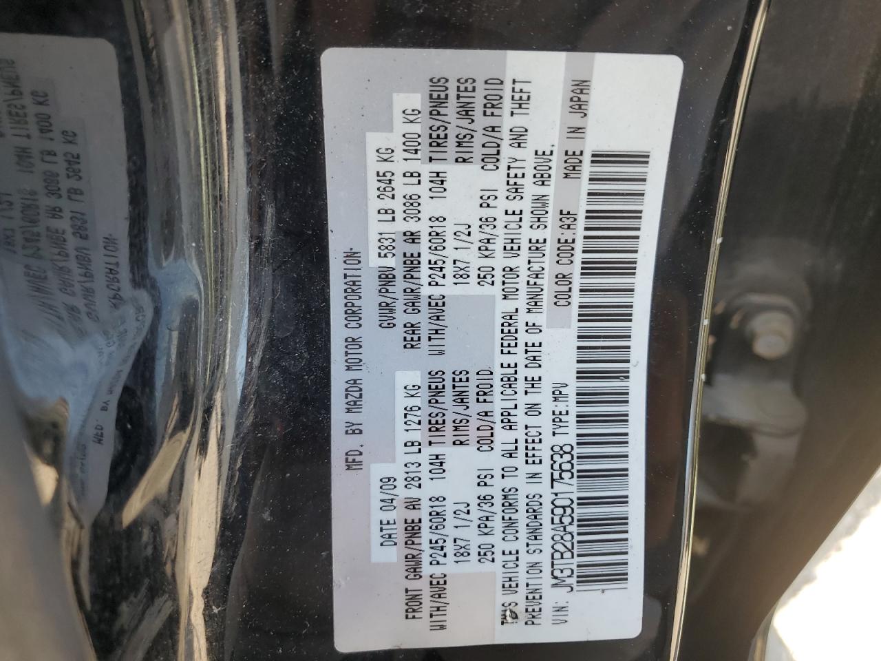 JM3TB28A590175638 2009 Mazda Cx-9