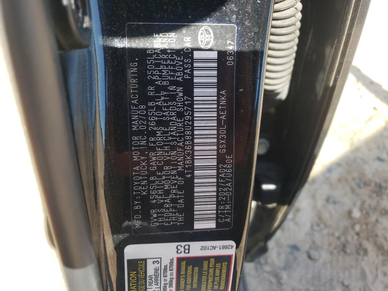 4T1BK36B88U295717 2008 Toyota Avalon Xl