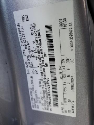 2018 Ford Escape Titanium VIN: 1FMCU9J99JUC62222 Lot: 53883974