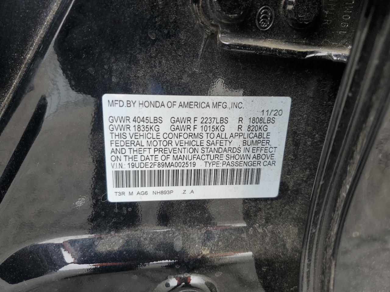 19UDE2F89MA002519 2021 Acura Ilx Premium A-Spec