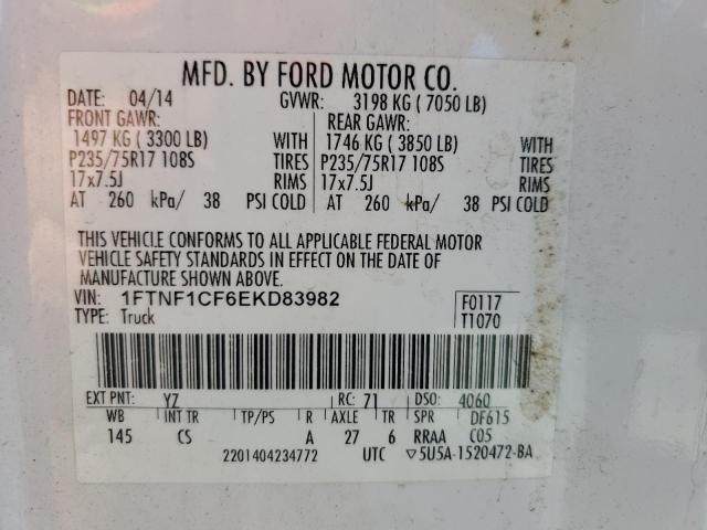 2014 Ford F150 VIN: 1FTNF1CF6EKD83982 Lot: 56635584