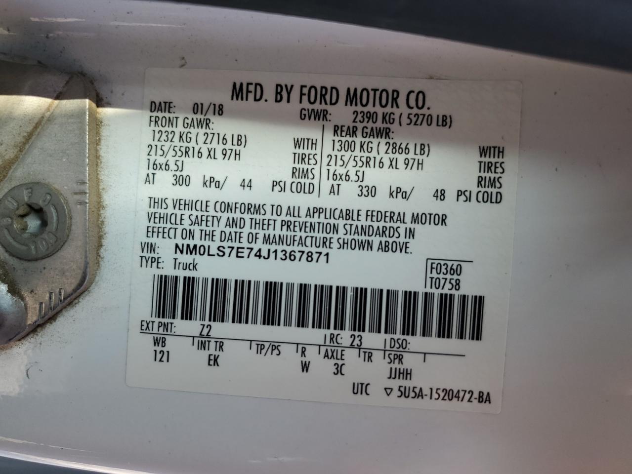 NM0LS7E74J1367871 2018 Ford Transit Connect Xl