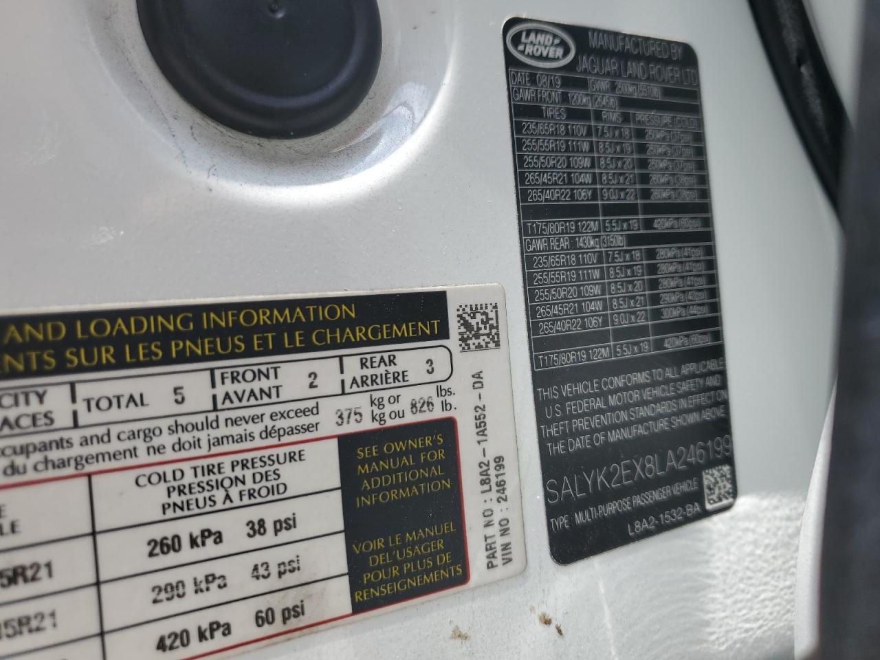 SALYK2EX8LA246199 2020 Land Rover Range Rover Velar R-Dynamic S