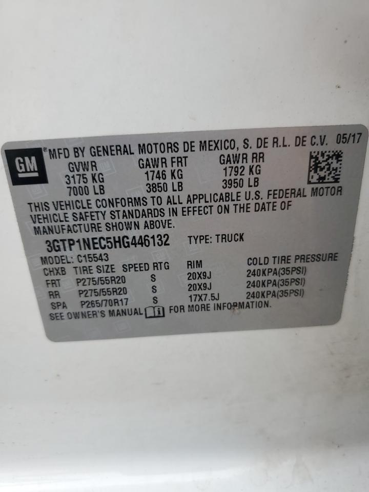3GTP1NEC5HG446132 2017 GMC Sierra C1500 Slt