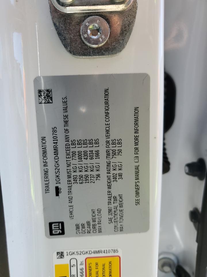 1GKS2GKD4MR410785 2021 GMC Yukon Xl K1500 Slt