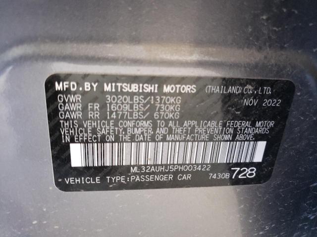 2023 Mitsubishi Mirage Es VIN: ML32AUHJ5PH003422 Lot: 56962084