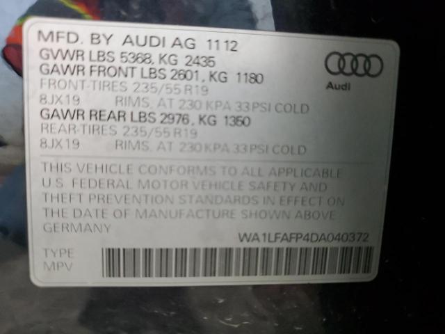 VIN WA1LFAFP4DA040372 2013 Audi Q5, Premium Plus no.14