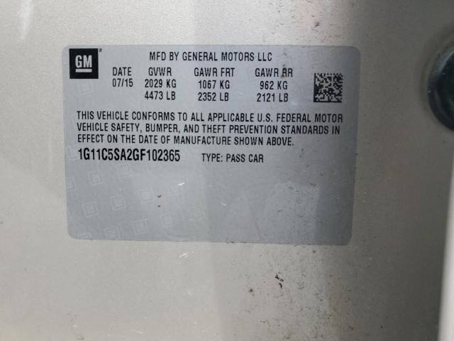 2016 Chevrolet Malibu Limited Lt VIN: 1G11C5SA2GF102365 Lot: 53595864