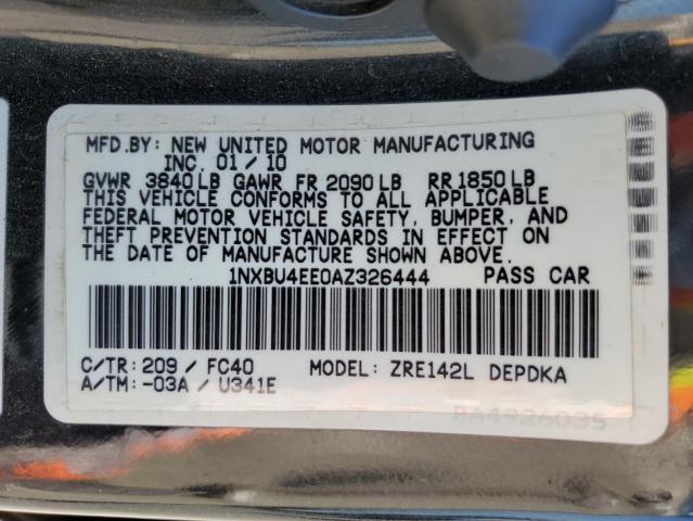 2010 Toyota Corolla Base VIN: 1NXBU4EE0AZ326444 Lot: 53806904