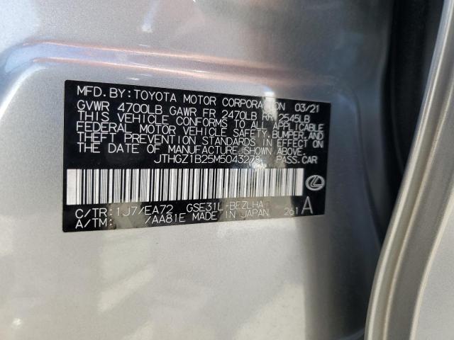 2021 Lexus Is 350 F-Sport VIN: JTHGZ1B25M5043278 Lot: 56960544