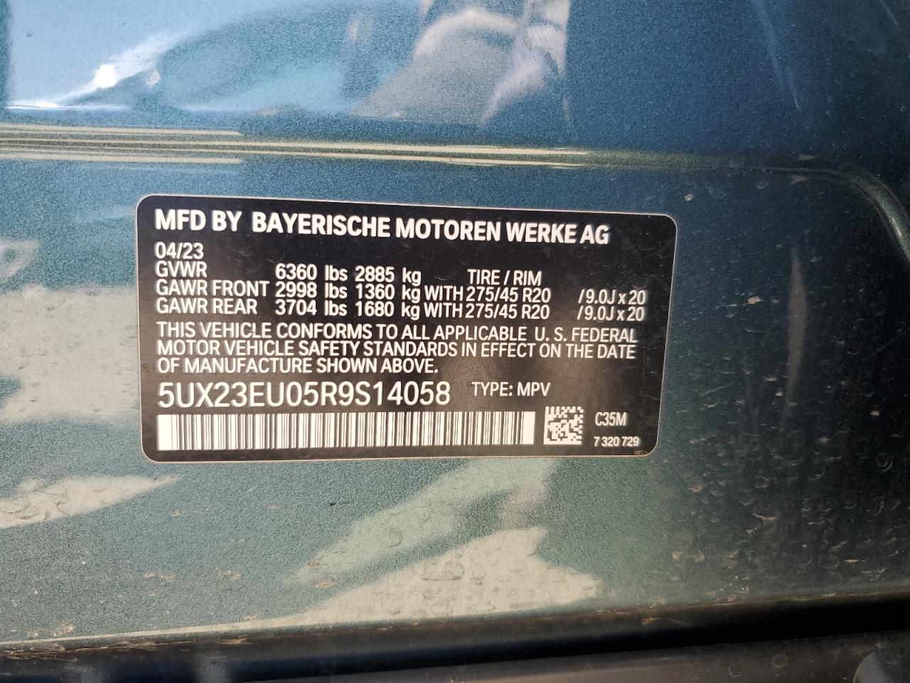 5UX23EU05R9S14058 2024 BMW X5 xDrive40I