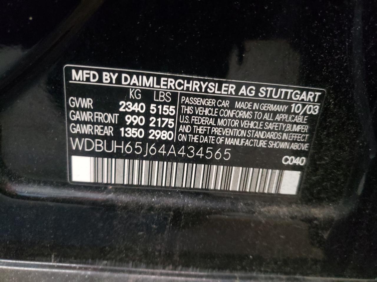 WDBUH65J64A434565 2004 Mercedes-Benz E 320