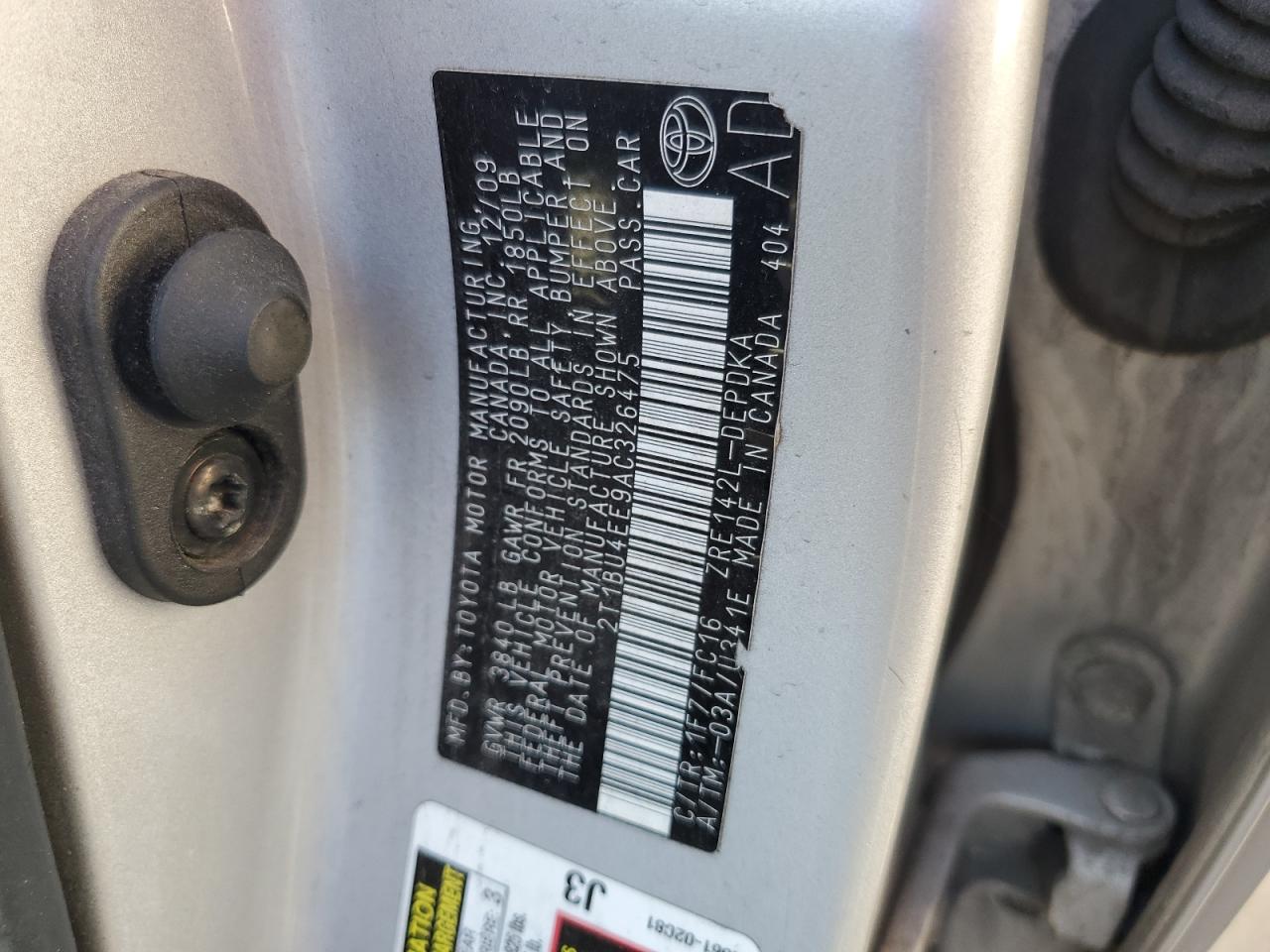 2T1BU4EE9AC326475 2010 Toyota Corolla Base