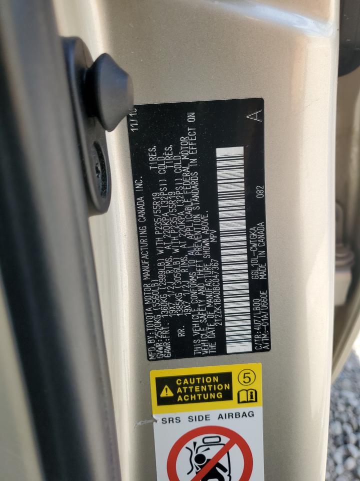 2T2ZK1BA0BC047367 2011 Lexus Rx 350