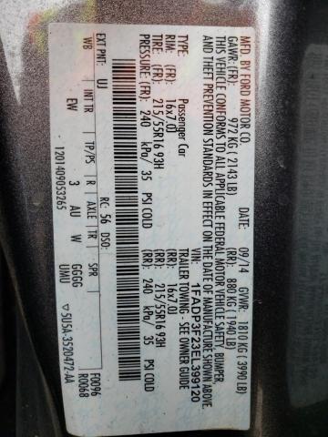 2014 Ford Focus Se VIN: 1FADP3F23EL399120 Lot: 53911454