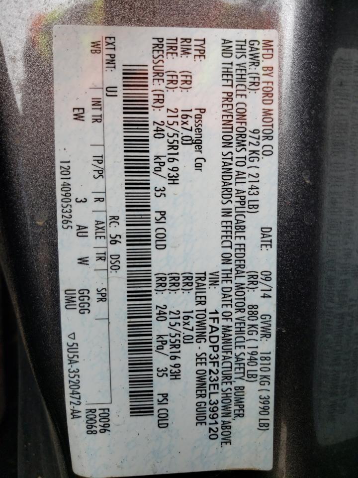 1FADP3F23EL399120 2014 Ford Focus Se