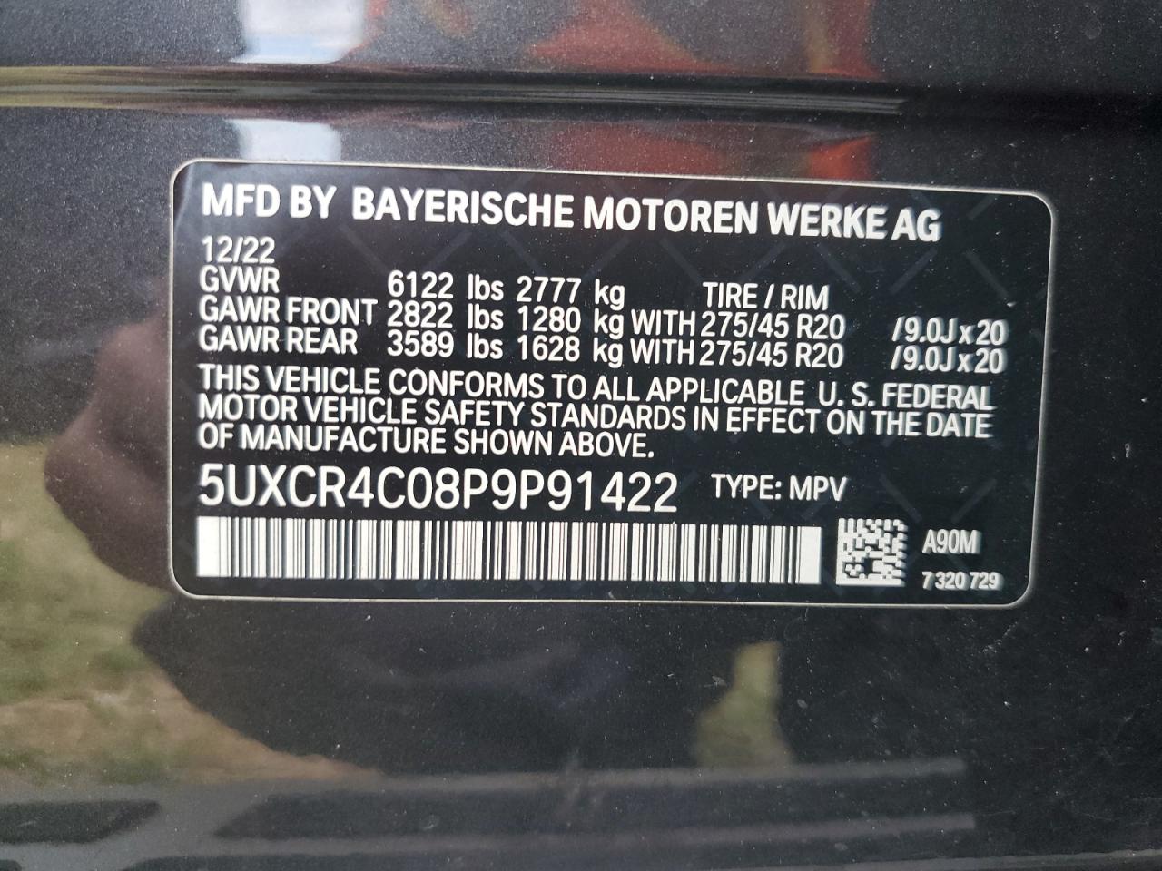 2023 BMW X5 Sdrive 40I vin: 5UXCR4C08P9P91422