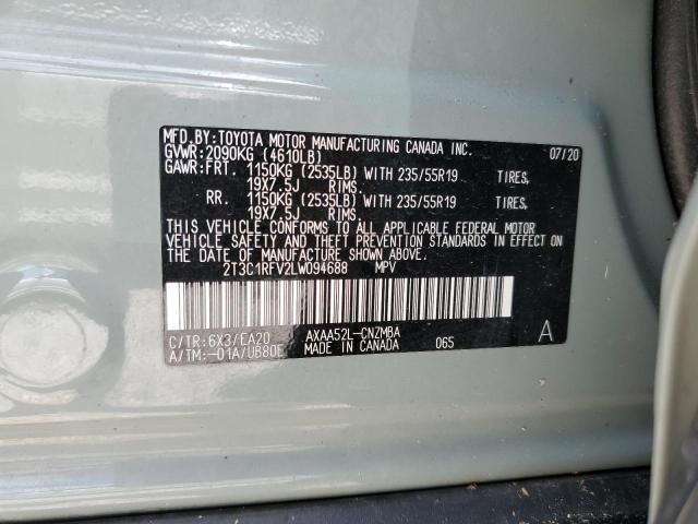 2020 Toyota Rav4 Xle Premium VIN: 2T3C1RFV2LW094688 Lot: 56694924