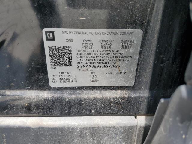 2018 Chevrolet Equinox Lt VIN: 2GNAXJEV2J6277825 Lot: 55291604