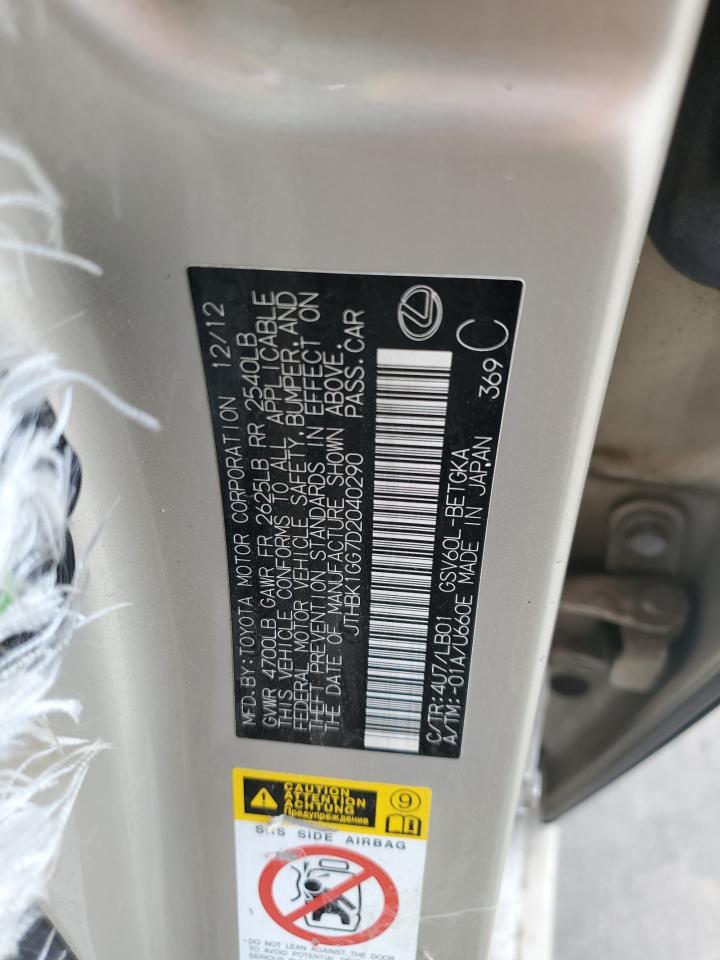 JTHBK1GG7D2040290 2013 Lexus Es 350